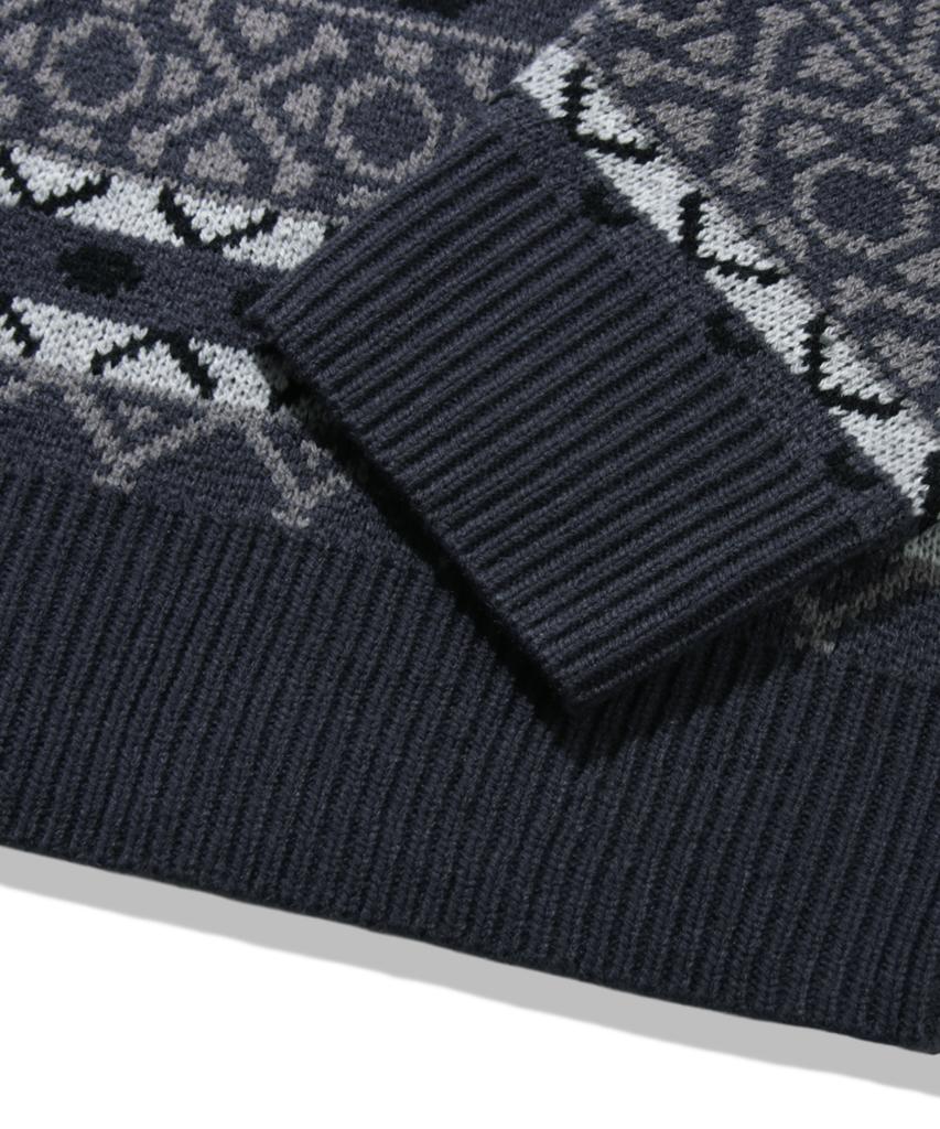 TRILLION Vintage Fair Isle Jacquard Crewneck Knit_Navy