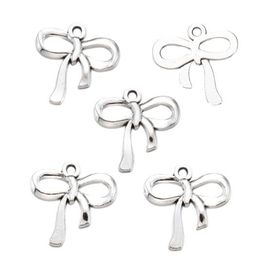 100 Pcs Bow Charms for Jewelry Making DIY Accessories Bowknot Keychain Charms Alloy Bow Shape Charms for Earrings Necklaces Bracelets Crafting