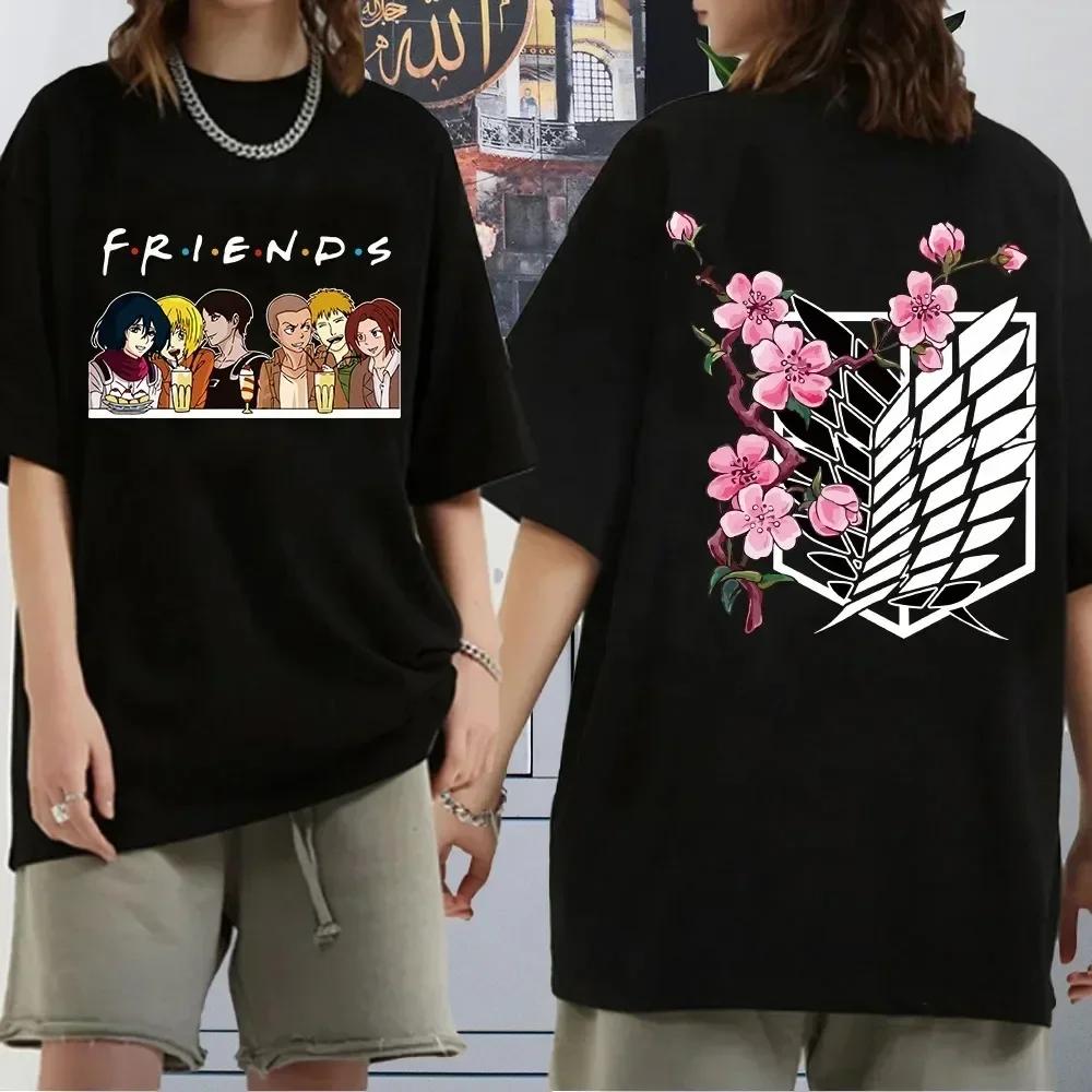 Attack On Titan Japanese Anime T-Shirts For Men And Women, Printed Cotton Short Sleeve T-Shirts, Oversized Fashion T-Shirts