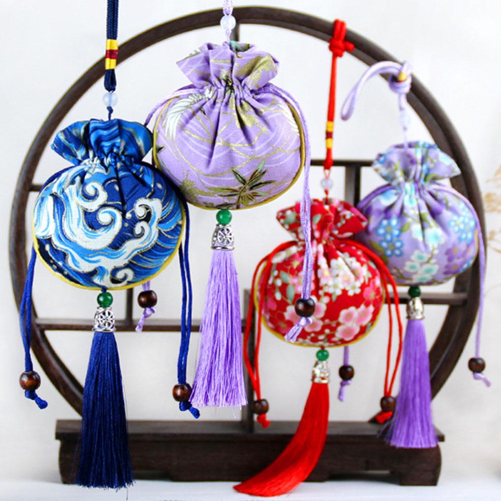 Sachet Bag Portable Traditional Chinese Style Hanging Bags with Tassel Pouch Printing Pattern Pocket Party Favor