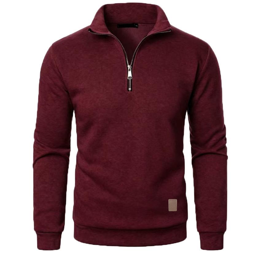 Autumn Men's Zipper Pullover Turtlenecks Warm Sweaters Solid Color Long Sleeved Male Casual Daily Sweatshirt Top