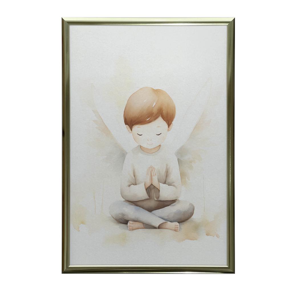 Poster Pious Contemplation Poster Pious Contemplation, 30X40 Cm, Dark Brown Wooden Frame, 230 Gsm Matte Paper