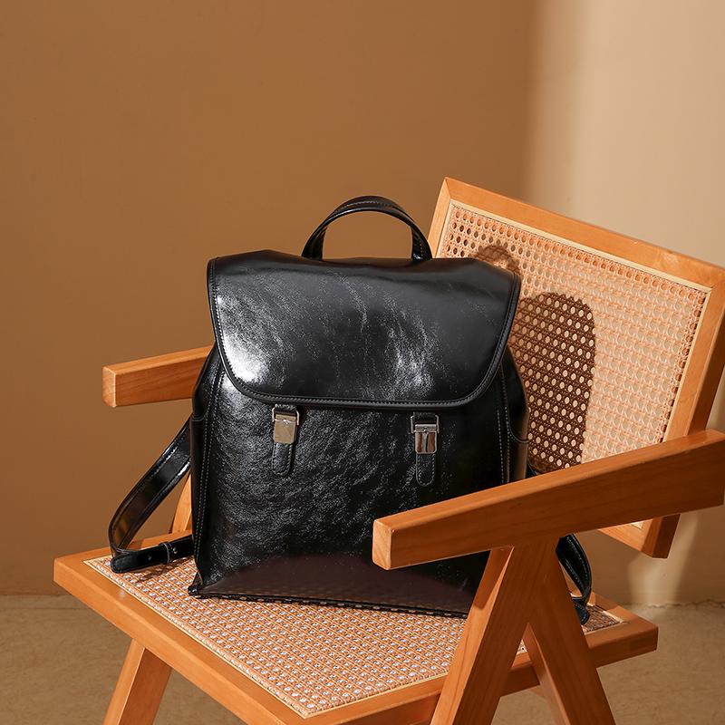 New Women's Backpack High Quality Leather Vintage Travel Backpacks Cowhide School Bag Versatile Student School Backpack 3161