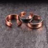 Vinterly Kupfer Magnetischer Ring Herren Mattes Finish Gesundheit Energie Einfaches Verstellbares Armband Reines Kupfer Ringe für Herren Damen Schmuck
