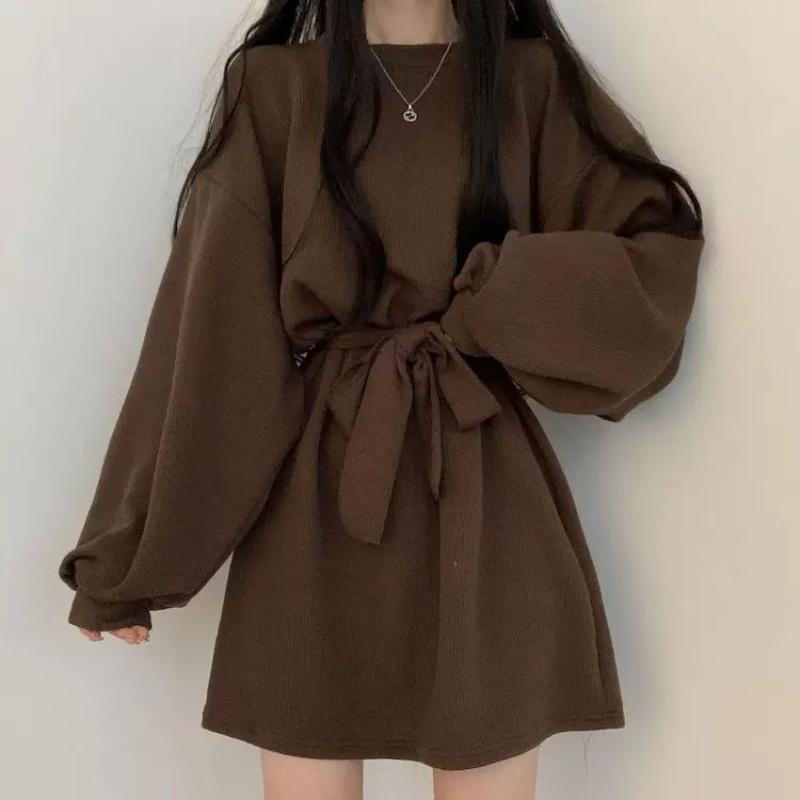 Waist A-line Dress Autumn Winter Forest Style First Love Skirt Gentle Sweet Student Dress Above the Knee