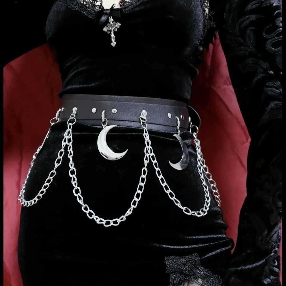Punk Goth Women Waist Chain Y2K JK Accessory Trendy Waist Belt