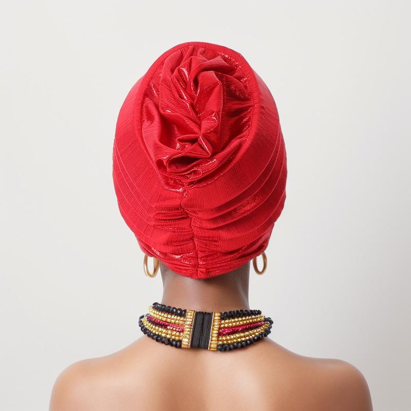 Beauty Strip Multi -Layer Exaggerated Turban Cap African Hat Muslim Turban Hat