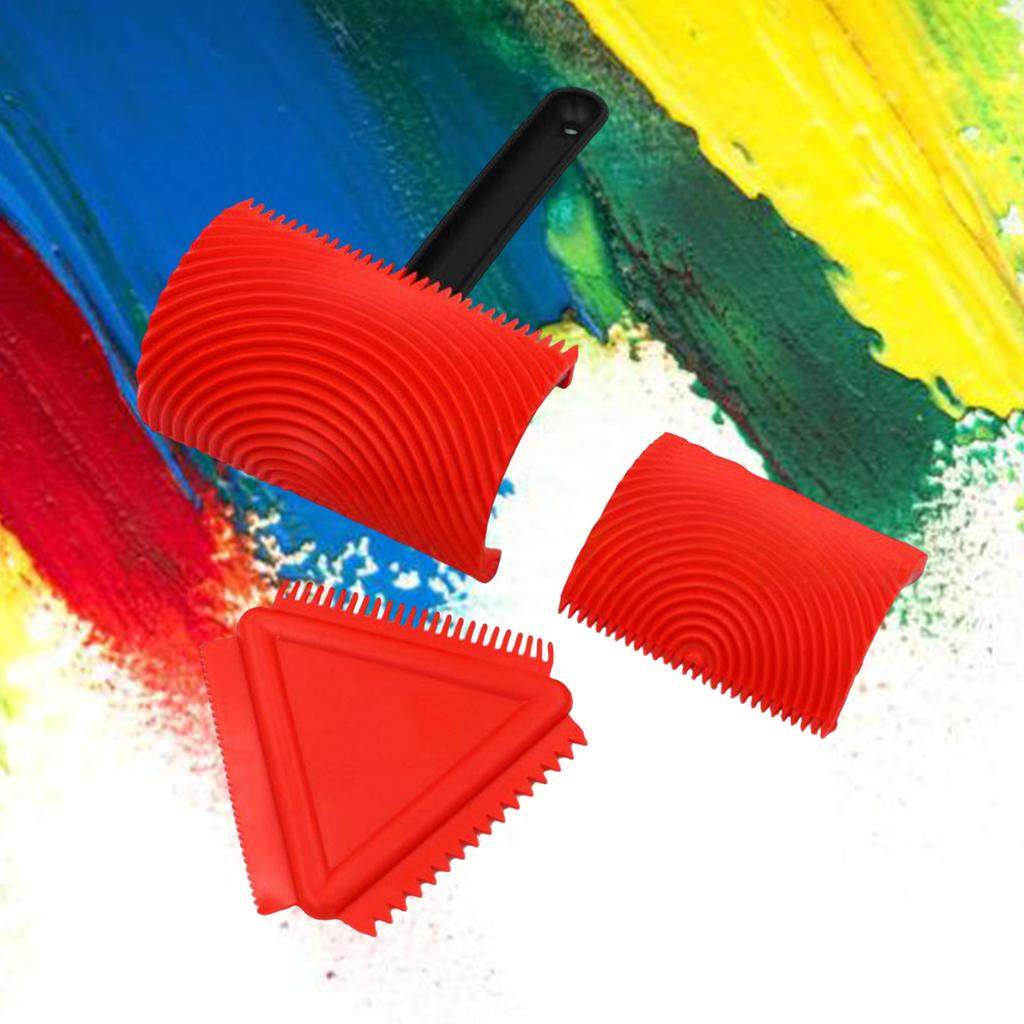 Wood Grain Paint Roller Set With Durable Polyurethane Rollers And Ergonomic Handle For Smooth Wall Coating