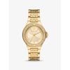 Lennox Pavé Gold-Tone Logo Watch MK7339