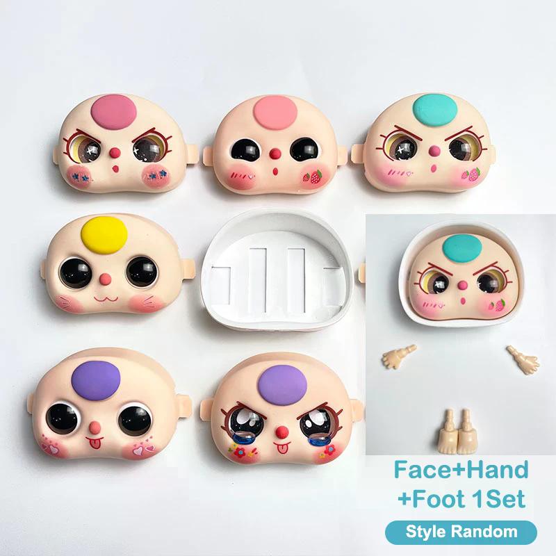 Toy Replacement Face Hand Foot Set for Baby Three 100% Doll DIY Accessories Random Style High Quality Durable Easy To Use