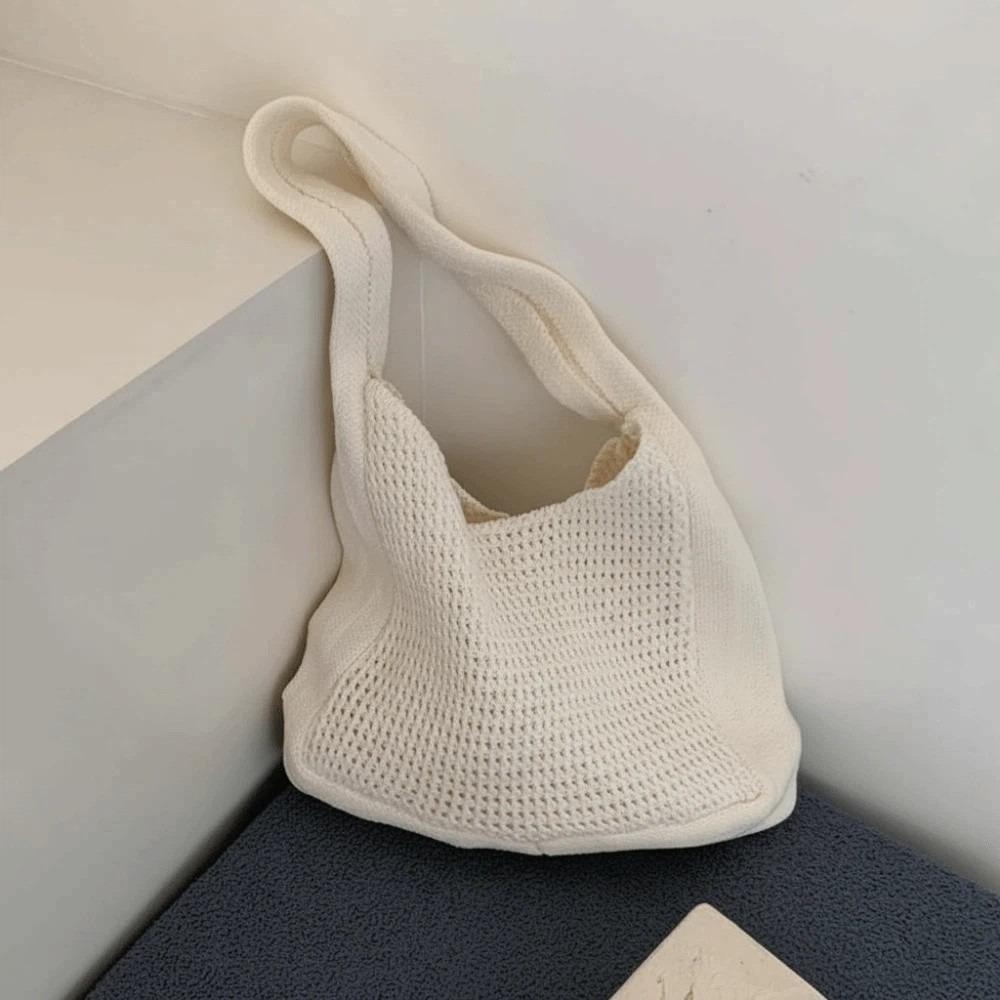 Sweet Crochet Shoulder Bag Large Capacity Seaside Vacation Handbag Knitted Tote Bag  Female