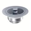 Large Filter 3 In 1 Kitchen Sink Drain Strainer and Stopper Combo, Chrome Stainless Steel Wraped Shell, Anti-Clogging Basket Strainer