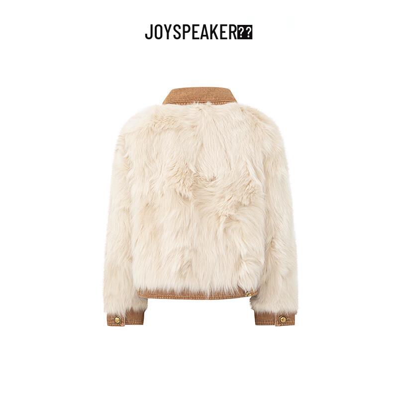 JOY SPEAKER Women's Velvet-Lined Faux Fox Fur Winter Coat