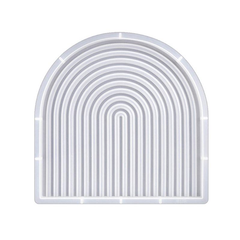 Striped Coaster Silicone Molds for Resin Casting Arch Door Coaster Tray Molds Epoxy Casting DIY Craft Cup Mat Resin Mold