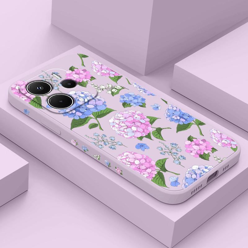 Beautiful Hydrangeas Phone Case For Xiaomi Redmi Note 14 13 12 12S 11 11S 10 10S 9 9S 15 14C Pro Plus 4G 5G Liquid Silicone Cove