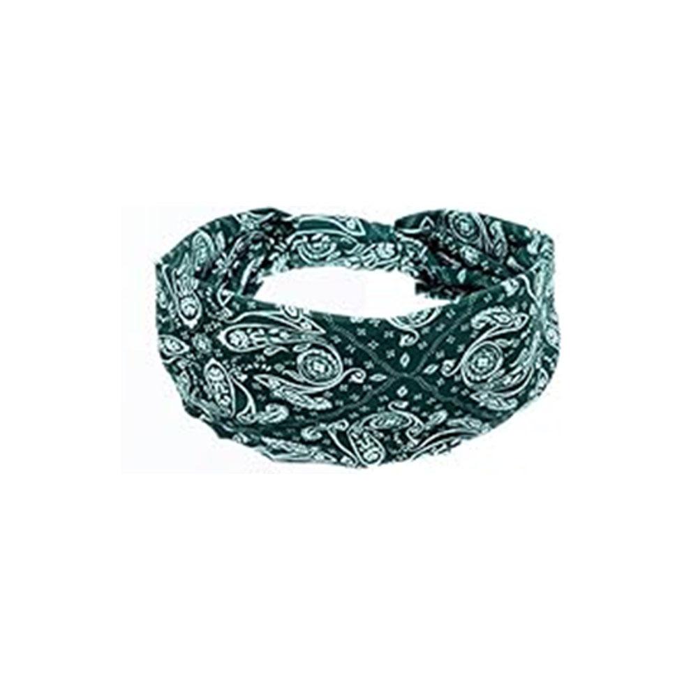 

Повязка на голову с узлом «Цветок кешью» с узором «пейсли», эластичная, с широкими полями, для йоги и спорта