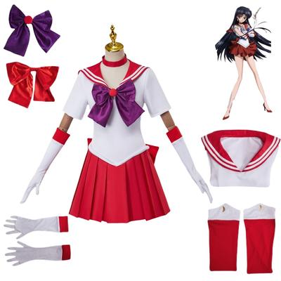 Hino Rei Sailor Mars Women's Cosplay Costumes Halloween Cartoon Game Characters Dress Suit Short Sleeve Skirt GW199