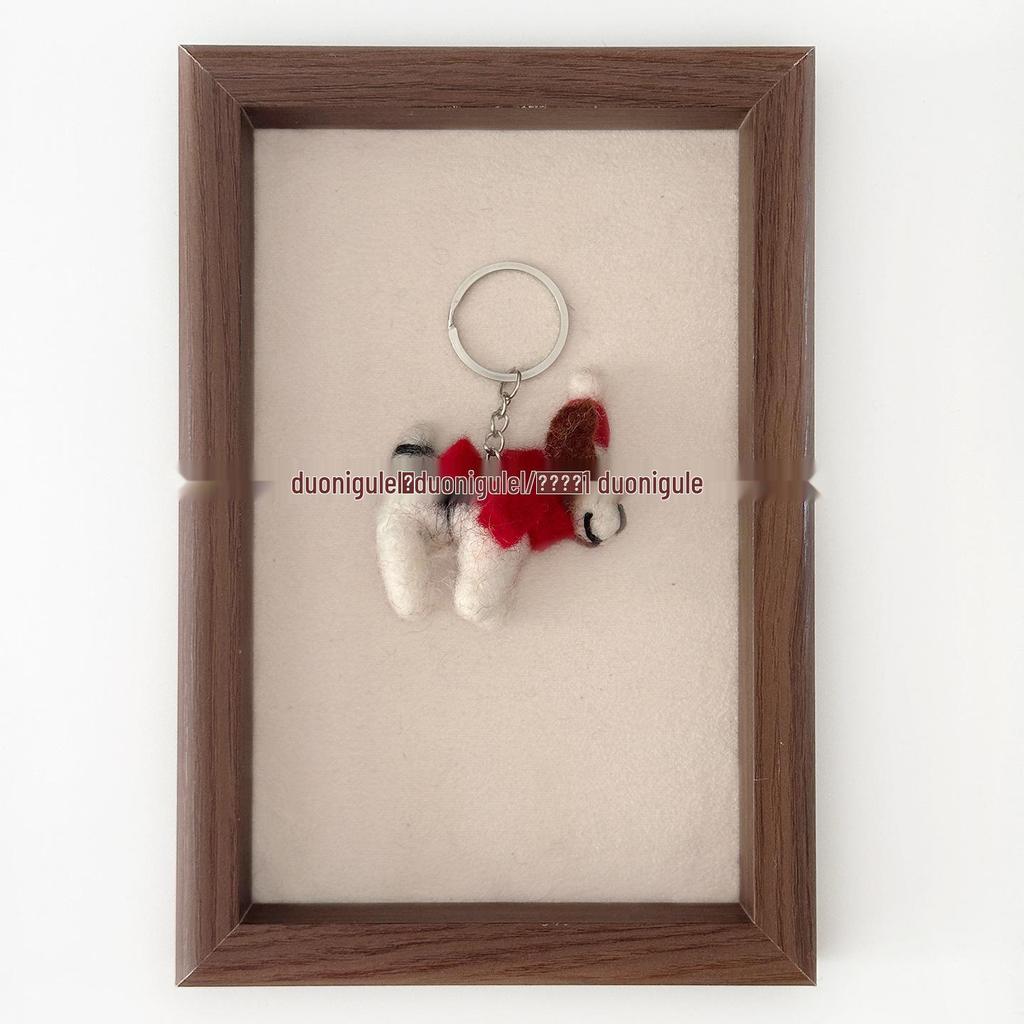 Nepal Handmade Wool Felt Puppy Ornament - Christmas Hat Bag Charm Keychain & Car Decoration Gift