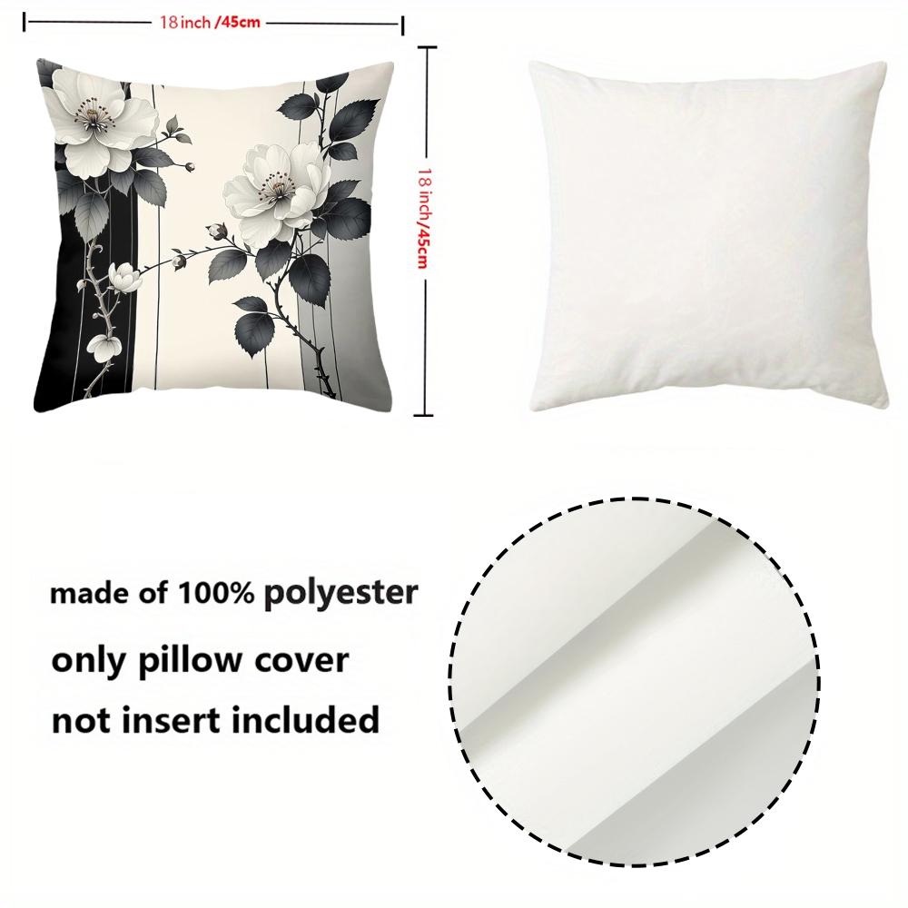 Black White Flower Pattern Decorative Cushion Pillow Set Polyester pillowcase, sofa decorative cushion cov Headboard Pillow