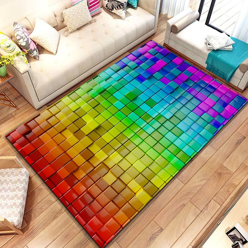 15 Sizes 3d DropSum Colours Pattern Rug for Living Room Area Carpet Bathroom Mat Creative Doormat Bedroom Mat Home Decor