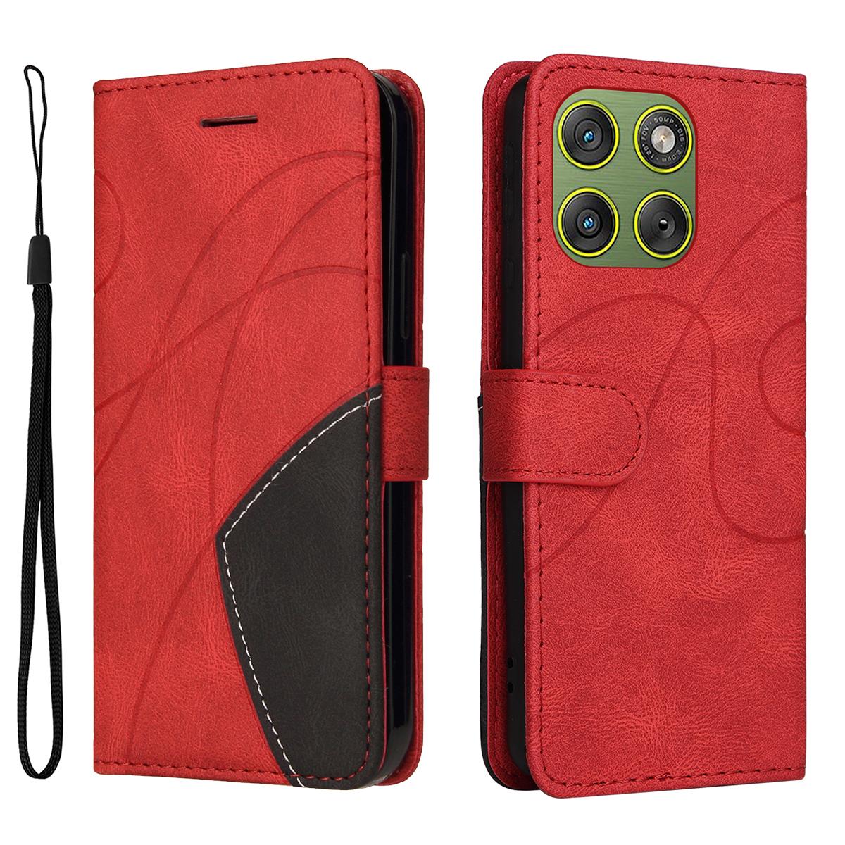 For Motorola Edge 70 5G Leather Phone Case Stand Wallet with Bi-colour Splicing Design