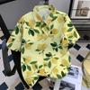 Hawaiian Full Printed Short-Sleeved Floral Shirt Men's Summer Thin Vacation Style Ice Silk Cool Half-Sleeved Loose Shirt