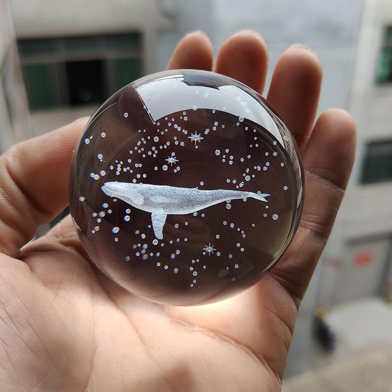 30 Clear Crystal Balls with 3D Laser-Engraved Solar System and Earth Galaxy Design - Creative Desktop Ornaments