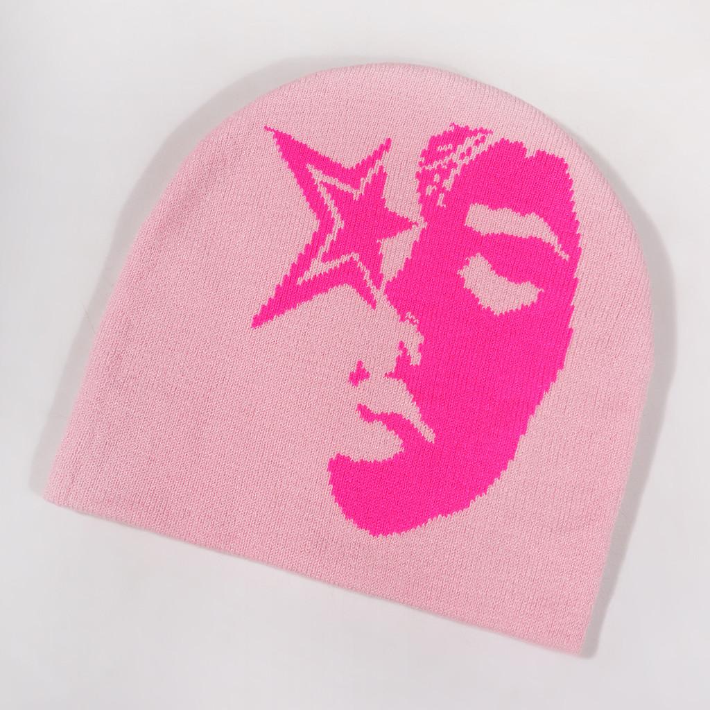 Woman Pattern Knitted Hat With Warm Acrylic Material For Cold Weather Outdoor Use