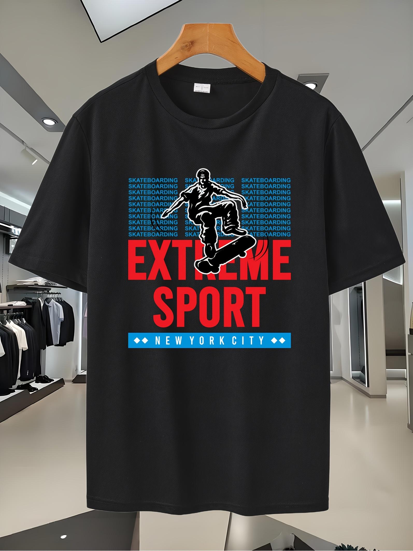 112B Breathable Mesh Sport T-shirt - Extreme Sport Graphic Print S