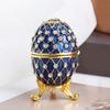 Ornament Elegant Ouă de Paște din Email Cutie de Bijuterii Handmade cu Cristale și Bijuterii cu Capac cu Balamale Accesorii pentru Decorarea Casei