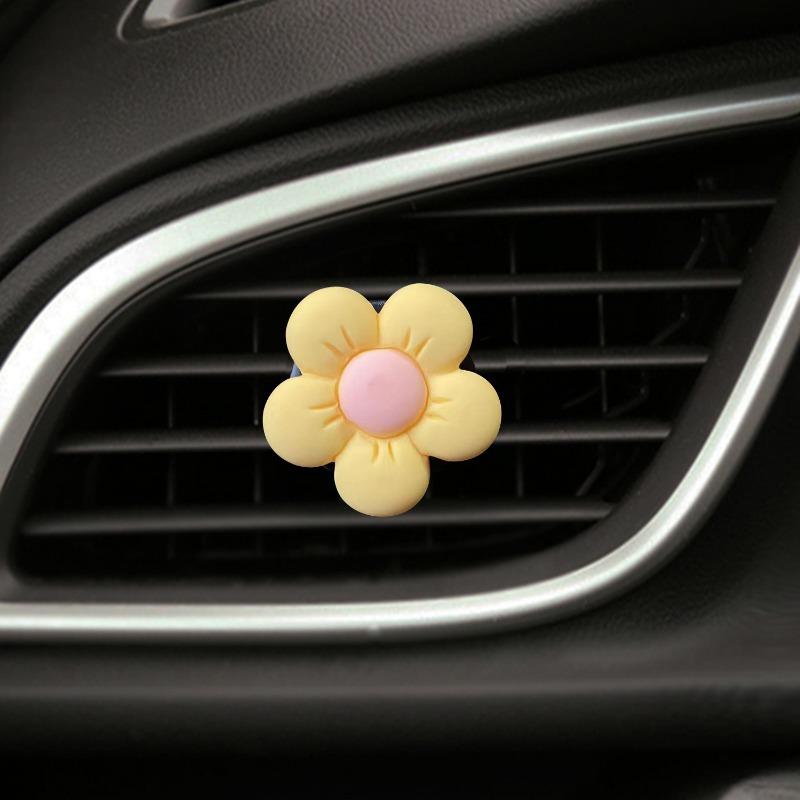 Cute Flower Car Perfume Clip Aromatherapy Air Conditioning Ventilation Ornaments Car Interior Decoration Supplies Car Scent