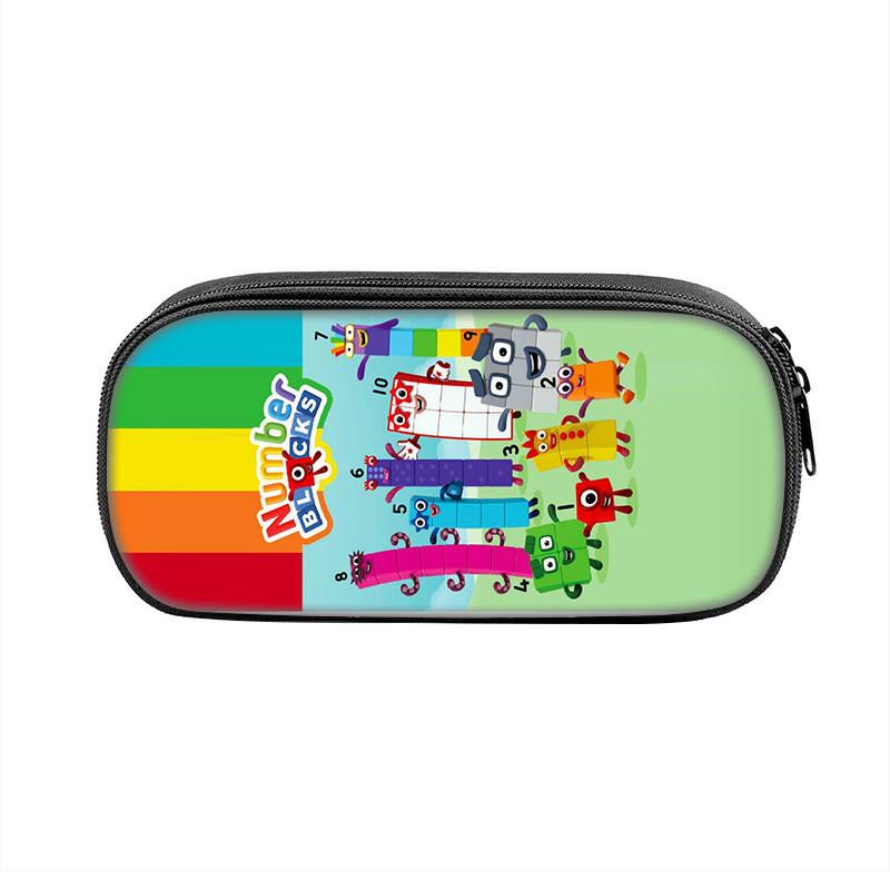 Numberblocks Character Kids And Teens Pencil Case Waterproof Nylon Bag Storage