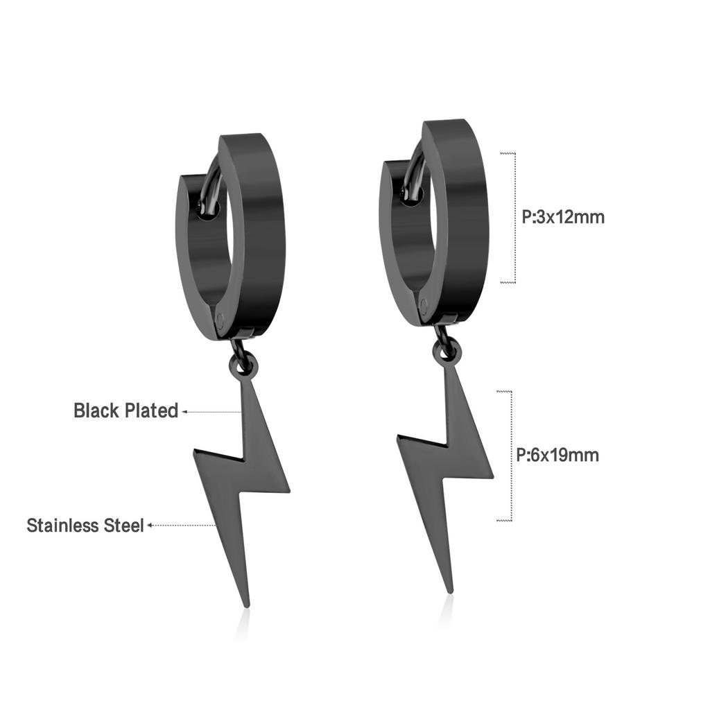 Rock 1 pairs Stainless Steel Cross Pendant Earrings for Men/Women Long Tassel Unisex Drops Huggie Hoops Punk Gothic Jewelry