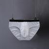 Men Panties Breathable Mesh Elastic Mid Waist Color Block No Trace Inside Wearing Large Size Ice Silk Sexy Male Underwear Briefs for Daily Life