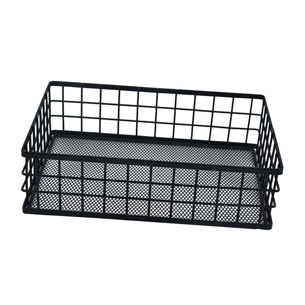 Desktop Iron Storage Basket, Metal Wire Fruit Storage Basket, Multipurpose
