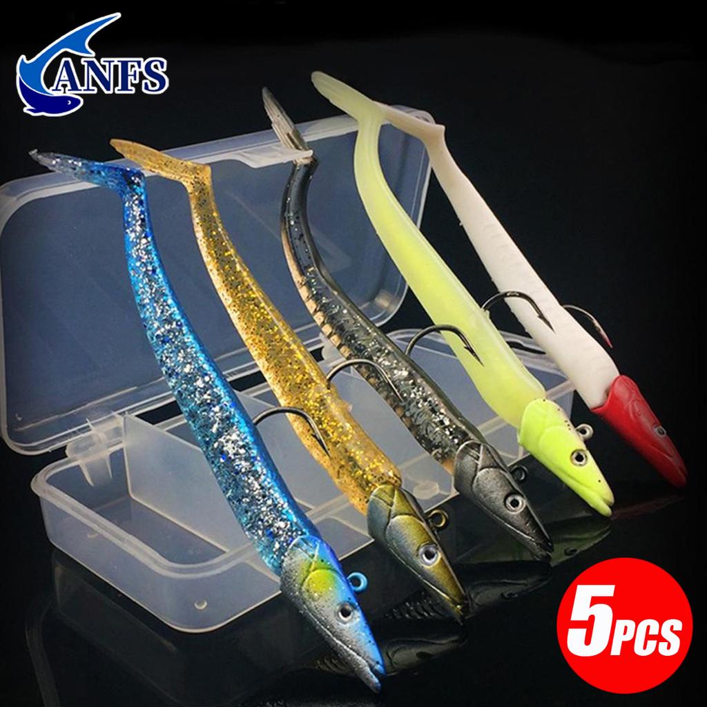 5pcs Soft Fishing Lure 10g/11cm Wobblers Artificial Bait with Spoon Jig  Fishing Tackle