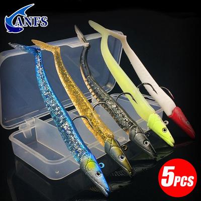 5 Stück Weicher Angelköder 10g/11cm Wobbler Künstlicher Köder mit Löffel Jig Angelzubehör