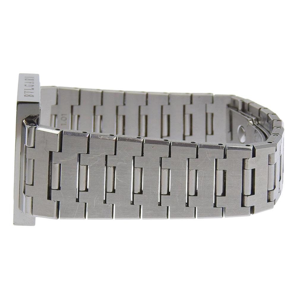 BVLGARI Quadlard Watches SQ29SSD blackDial Stainless Steel Quartz Analog display unisex Used