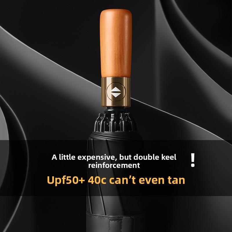 Ring Buckle Design Fully Automatic Umbrella for Men Folding Extra Large Strong Strong WOMEN'S Sunshade Double Umbrella