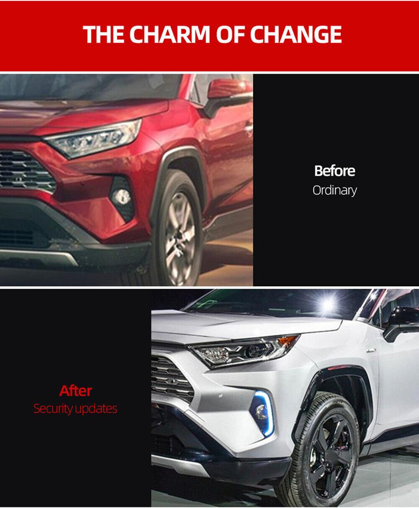 2x Daytime Running Lights LED DRL Fog Lamp w/Turn Signal For Toyota RAV4 2019-22
