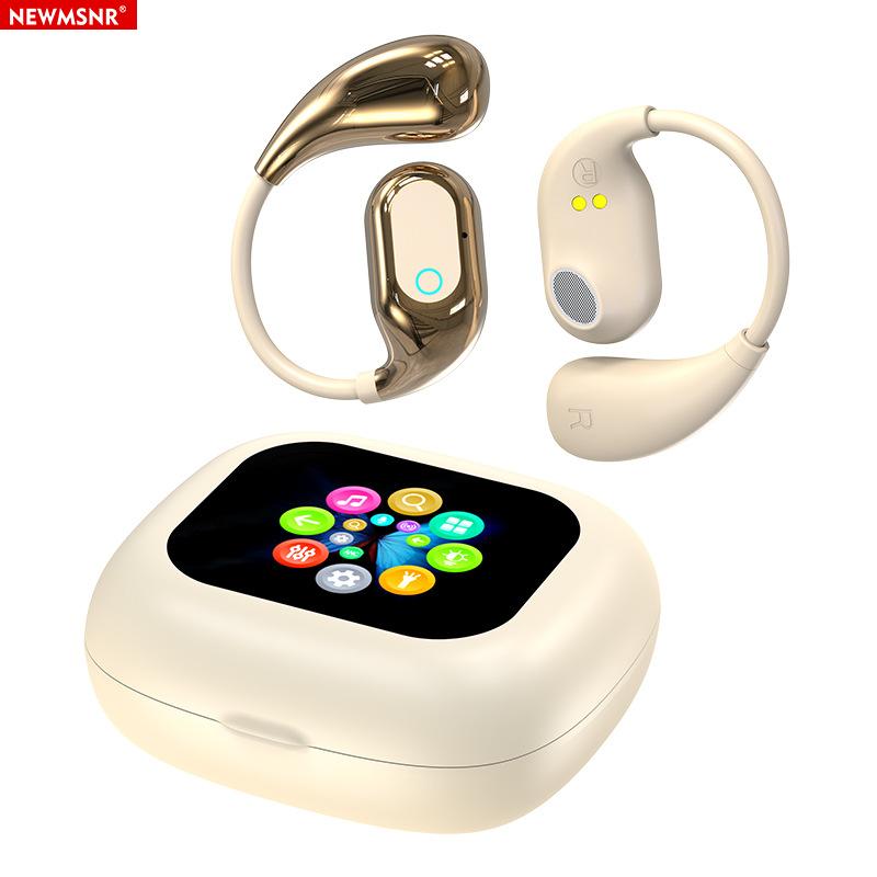 HD Touch Screen Clip-on Earphones Surround Sounds Wireless Bluetooth Headphones Noise Reduction Headset Sports Earbuds In HD Mic