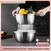 Qingwang Food-Grade Stainless Steel Basin & Sieve Set