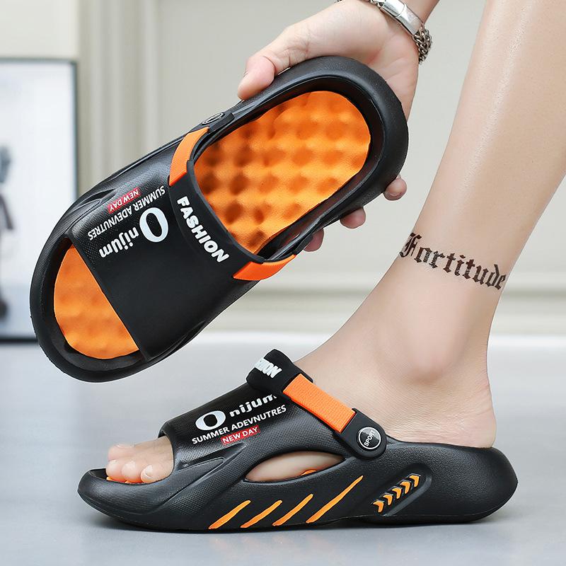 Fashion Shevalues Casual Men Massage Slippers Thick Sole House Men Sandals Outdoor Fashion Beach Slides Men's Sport Slippers Big Size