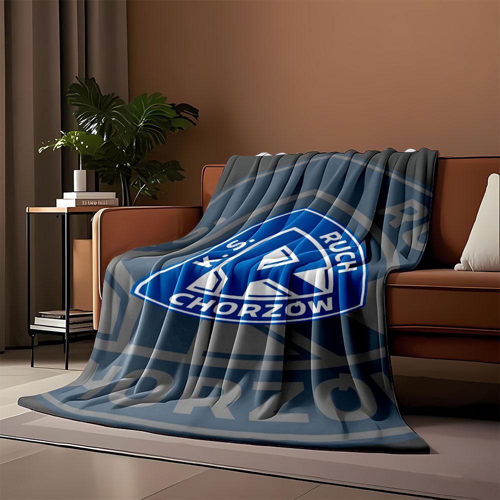 Blue Ruch Chorzów Logo print blanket soft and cozy perfect for the living room bed sofa or a nap,gift