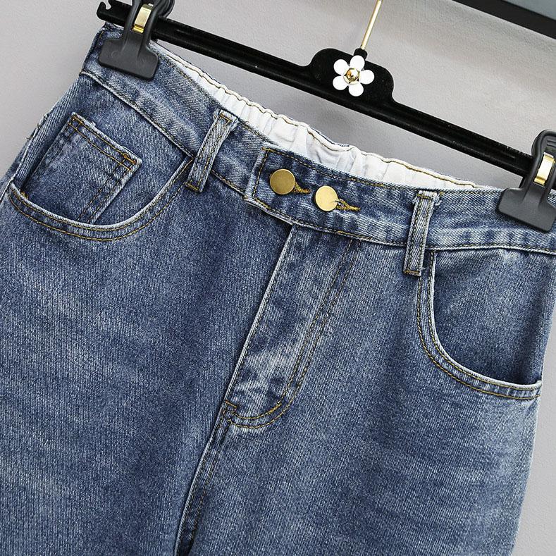 XL-6XL Plus Übergröße Baggy Jeans Frau High Waist Knöchellang Denim Hose Mom Jeans Blaue Jeans für Frauen