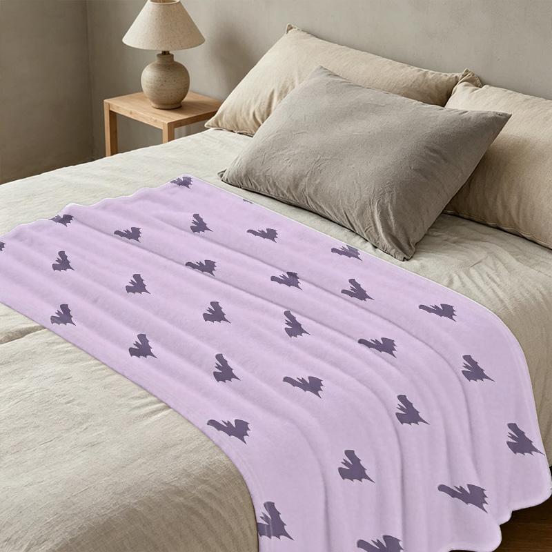 Flannel Fleece Throw Blanket - No Shedding, Soft Cozy Bat Theme, Ideal for Home, Halloween & Christmas, Movie Nights & Daily Use