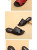 Genuine Leather Soft Sole Sandals for Women - Comfortable Non-Slip Flats for Middle-Aged and Elderly