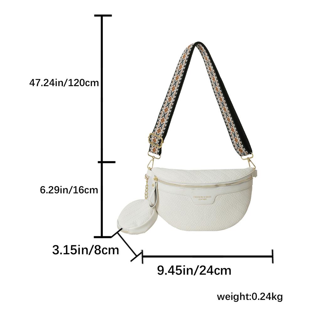 Casual Chest Bag 2025 Luxury Designer Women's Waist Bag Multi-pocket Street Fanny Pack PU Chest Bag Wide Strap Crossbody Bag