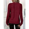Women Solid Color Ribbed Knit Zipper Long Sleeve Loose Pullover Sweatshirt