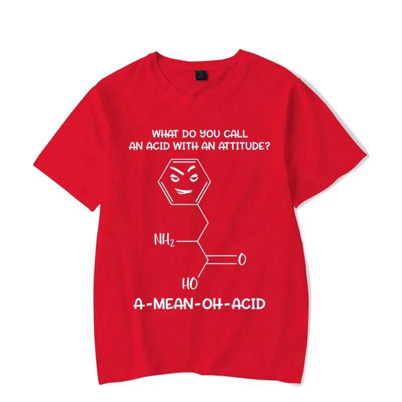 Brand Men's T-Shirt Chemistry Acid with Attitude Print Tshirts Short Sleeve Men's T-Shirt Funny Graphic T Shirt Black Tee Shirts